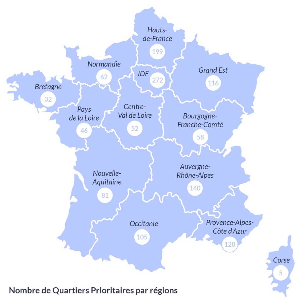 Investir dans un QPV - Carte des quartiers prioritaires en France